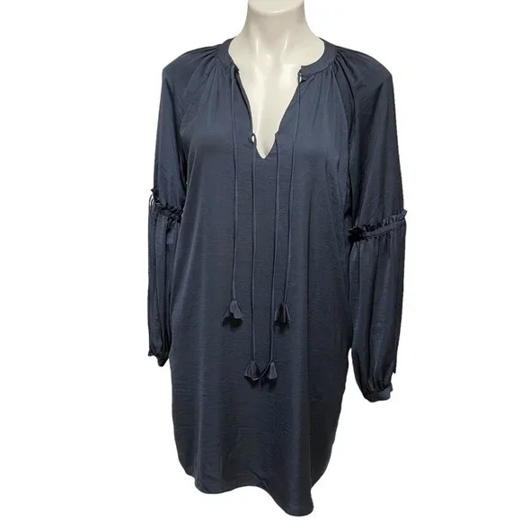 Greylin Small Blue Long Raglan Sleeve Darla Shift Dress EUC - Picture 2 of 8